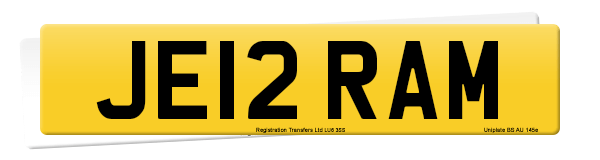 Registration number JE12 RAM